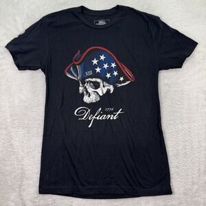 NEW Zero Foxtrot T-Shirt Mens Small Black Skull Graphic Tee Pioneer Defiant 1776